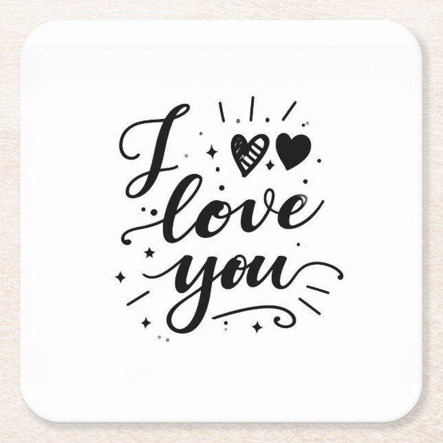 ich liebe dich rechteckiger pappuntersetzer (Vorderseite)