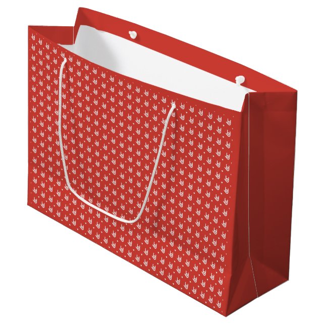 Ich Liebe dich, Red Gift Bag Große Geschenktüte (Vorderseite Schrägansicht)