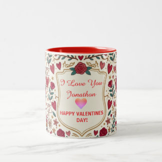 Ich liebe dich Retro Valentinstag Geschenk Zweifarbige Tasse