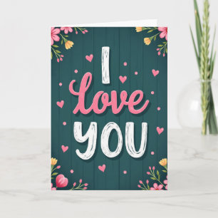 Ich liebe dich Romantische Blumengrüße Karte