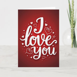 Ich liebe dich Romantische rote Herzen Karte