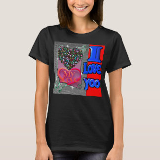 Ich liebe dich Romantisches Herz T-Shirt | Klassis