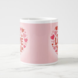 Ich liebe dich rosa Herzen Jumbo-Mug Jumbo-Tasse