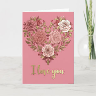 Ich liebe dich Rosen Herz Karte