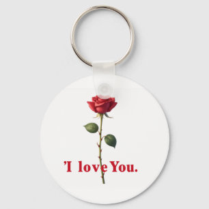 Ich liebe dich Rosen romantisches Design Schlüsselanhänger