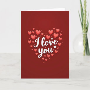 Ich liebe dich, rote aufgeblasene Herzkarte Karte