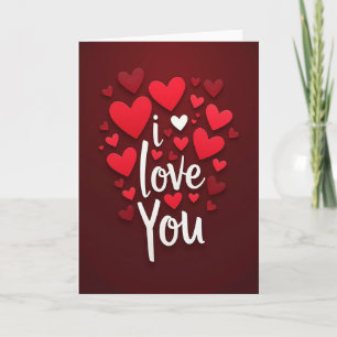 Ich liebe dich rote Herzen Karte
