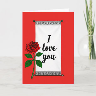 Ich liebe dich rote Rosenkarte Karte