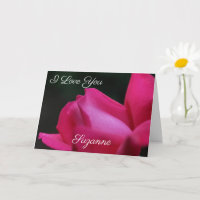Ich liebe dich rote Rosenknospe personalisierte