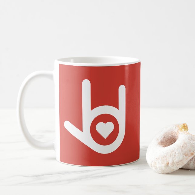 Ich Liebe dich, rote Tasse (Mit Donut)
