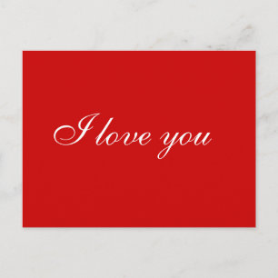Ich liebe dich rote und weiße Postkarte