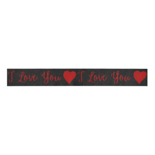 Ich liebe dich roter Glitter Valentinstag Ripsband