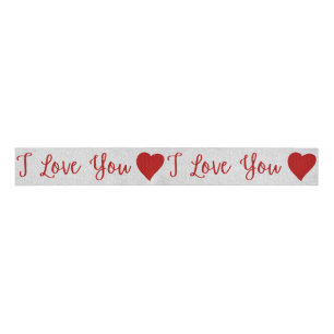 Ich liebe dich rotes Glitter Valentinstag Grosgrai Ripsband