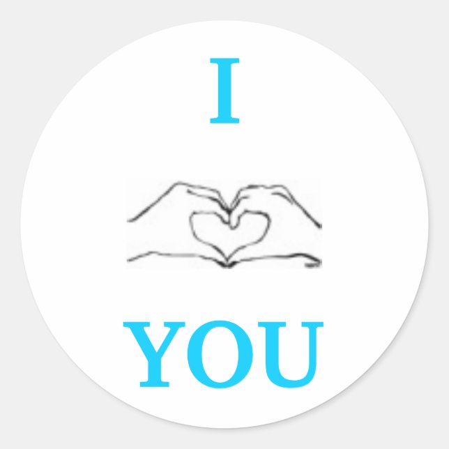 ICH LIEBE DICH. RUNDER AUFKLEBER (Vorderseite)