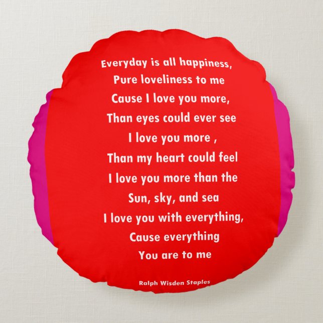 Ich Liebe dich Rundes Kissen (Vorderseite)