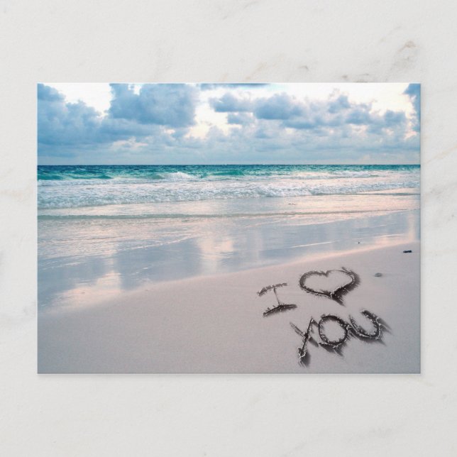 Ich Liebe dich, Sand am Strand Postkarte (Vorderseite)