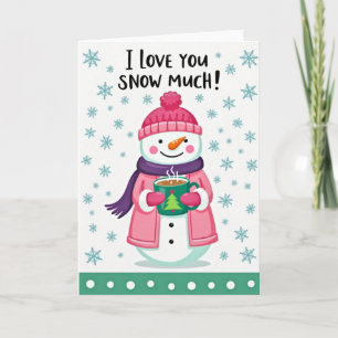 Ich liebe dich Schnee viel Schneemann Karte