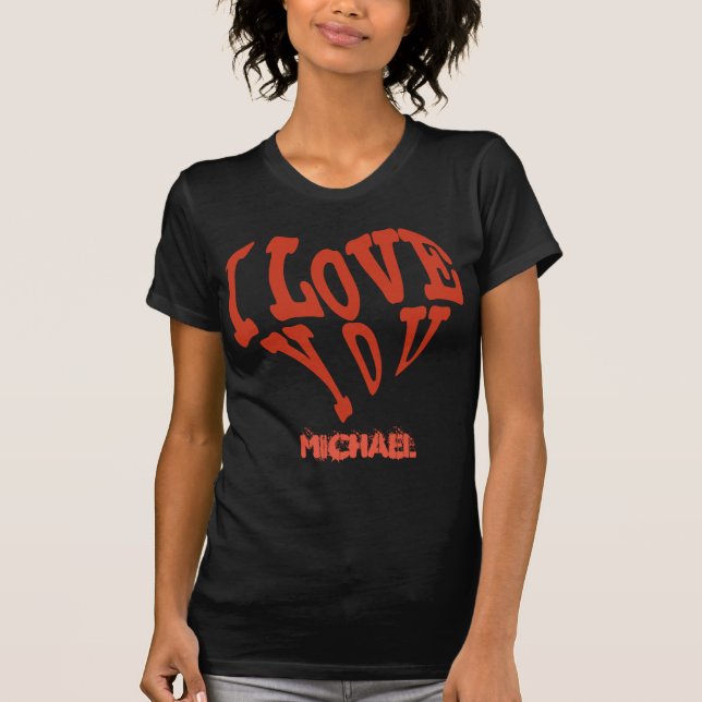 Ich Liebe dich schwarz T-Shirt (Vorderseite)