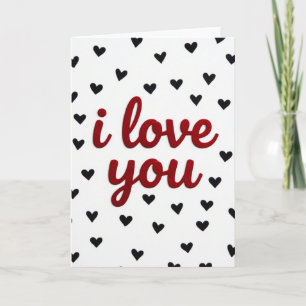Ich liebe dich schwarze Herzen Karte