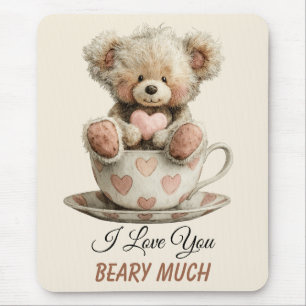 Ich liebe dich sehr auf einer Postkarte in einer T Mousepad