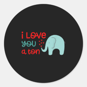Ich liebe dich sehr Elefant Valentinstag Runder Aufkleber