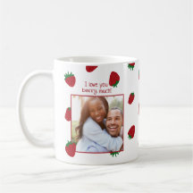 Ich liebe dich sehr Erdbeere Foto Tasse