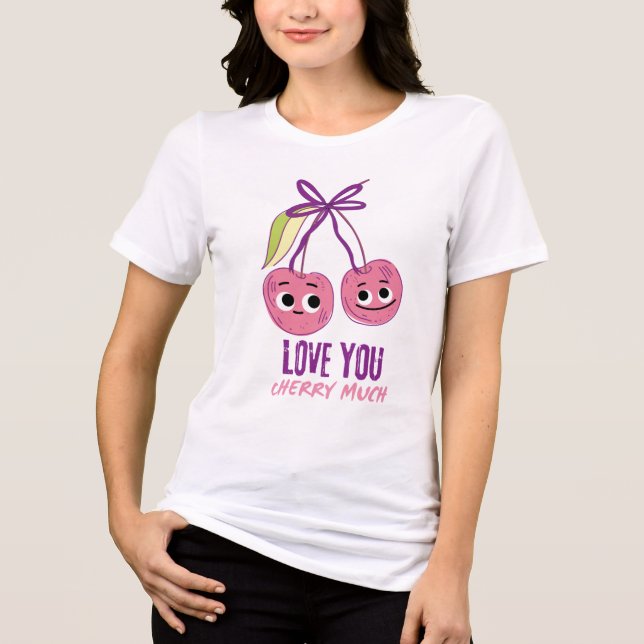 ICH LIEBE DICH SEHR KIRSCH Tri-Blend SHIRT (Vorderseite)