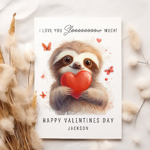 Ich liebe dich sehr langsam Faultier Valentinsta Feiertagskarte