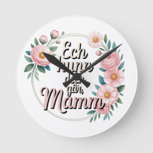Ich liebe dich sehr, Mama Runde Wanduhr