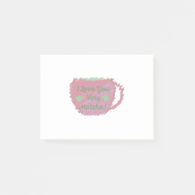 Ich liebe dich sehr Matcha Post-it Klebezettel (Vorderseite)