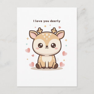 Ich liebe dich sehr süße Puchi Dōshi Reh Weihnacht Postkarte