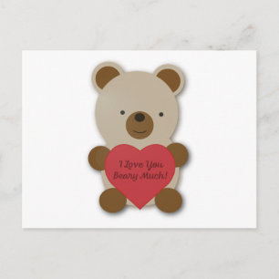 Ich liebe dich sehr süßer Teddybär Feiertagspostkarte