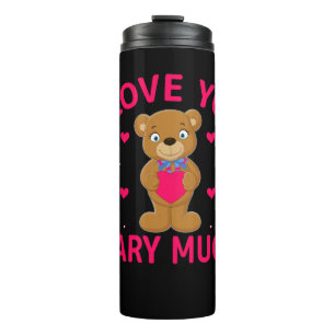 Ich liebe dich sehr Teddybär Thermosbecher