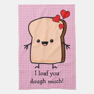 Ich liebe dich sehr Toast Brot Geschirrtuch