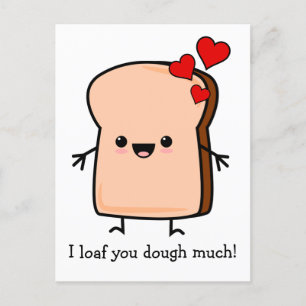 Ich liebe dich sehr Toast Brot  Postkarte