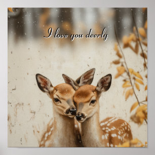 Ich liebe dich sehr Zwillingskitze Wald Wandbild Poster