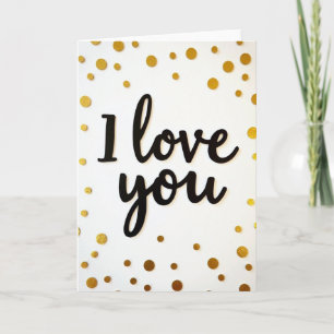 Ich liebe dich Skript Gold Akzent Karte