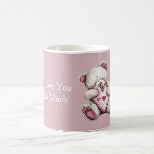 Ich liebe dich so sehr Herzen Teddybär Kaffeetasse