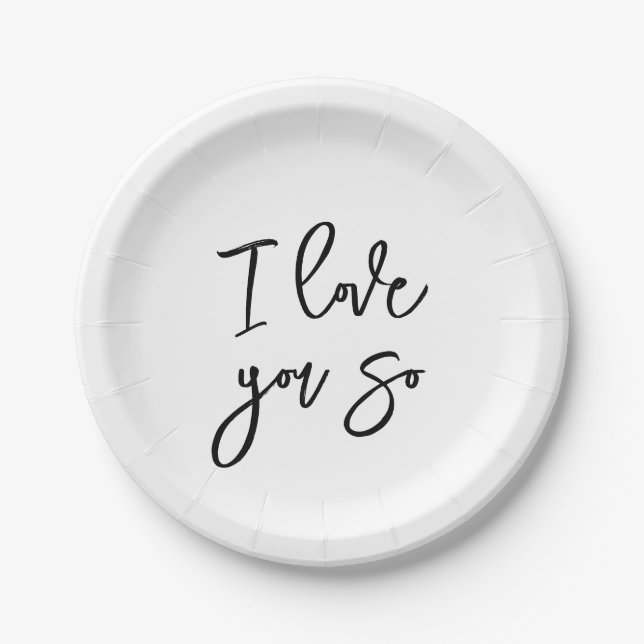Ich liebe dich so sehr Pappteller (Vorderseite)