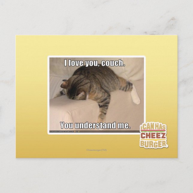 Ich Liebe dich, Sofa. Postkarte (Vorderseite)