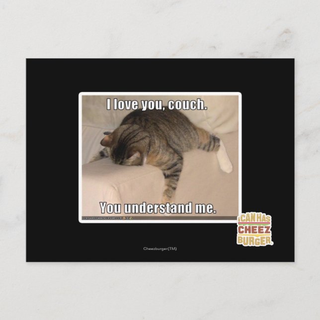 Ich Liebe dich, Sofa. Postkarte (Vorderseite)