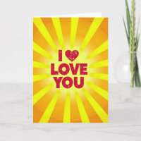 Ich liebe dich Sonnenstrahl-Herzkarte