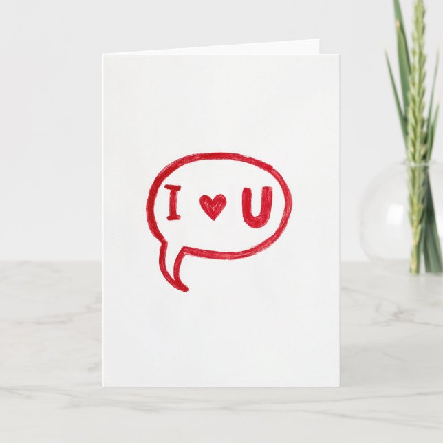 Ich liebe dich Sprachblasenkarte Karte (Vorderseite)