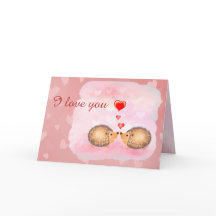 ICH LIEBE DICH süße rosa Kuss Igel Valentinstag