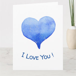 Ich liebe dich Süßes blaues Herz Valentinstag Karte
