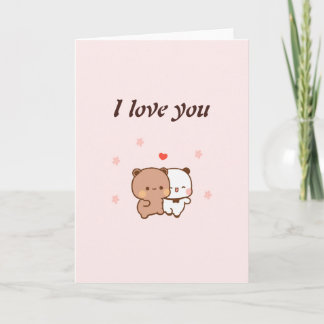 Ich liebe dich, süßes Cartoon-Paar Karte