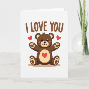 Ich liebe dich Teddybär Herz Karte