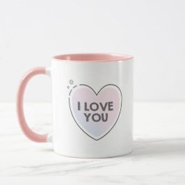 Ich liebe dich Text in süßem Herzen Tasse