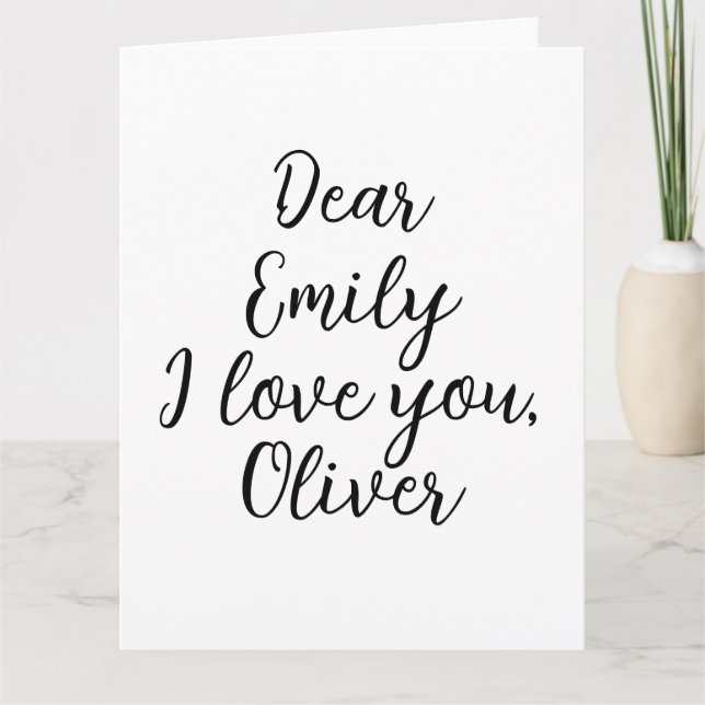 Ich liebe dich Textvorlage Karte (Vorderseite)