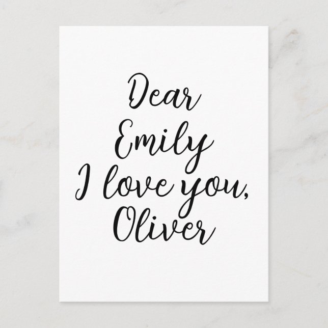 Ich liebe dich Textvorlage Postkarte (Vorderseite)